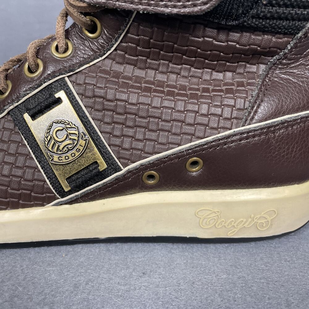 Coogi High Top CM1103 Mens Size 7.5 M Brown Leather Lace Up Strap Sneakers RARE - Picture 12 of 16